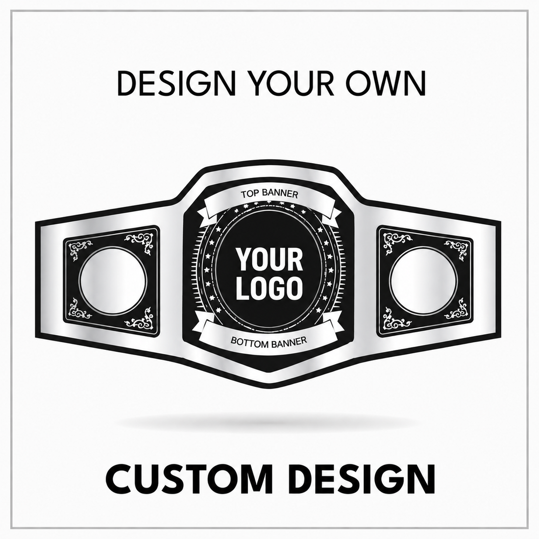 Custom Three-Plate Championship Belt with Dual Banner Centerplate