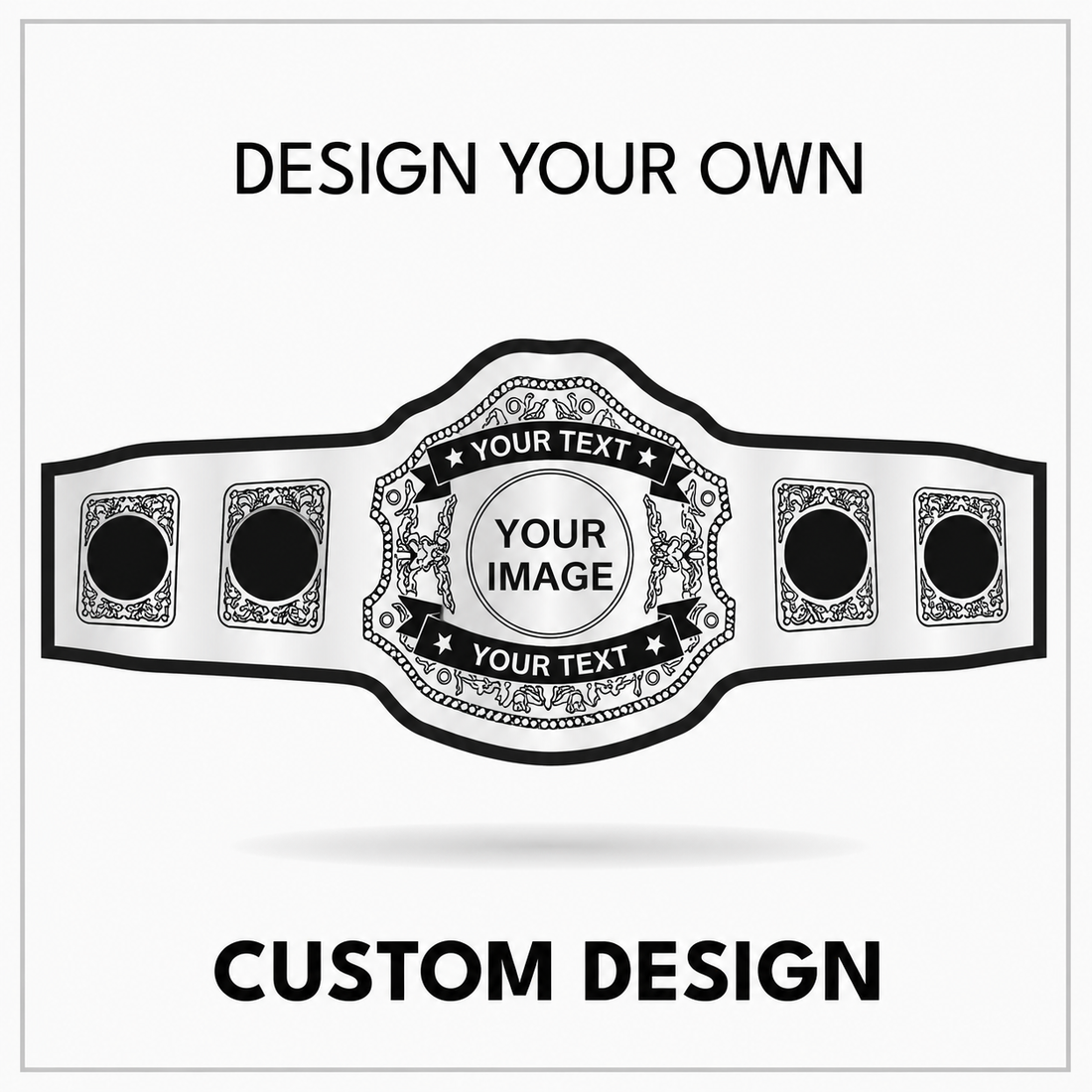 Custom Five-Plate Championship Belt with Dual Inscription Banners