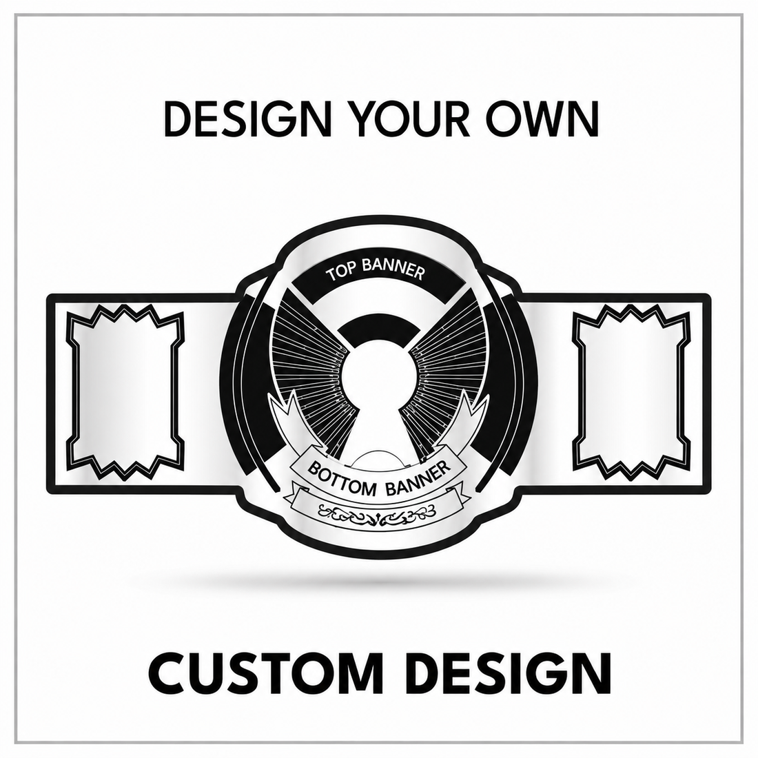 Personalized Heavyweight Title Template with Serrated Side Panels