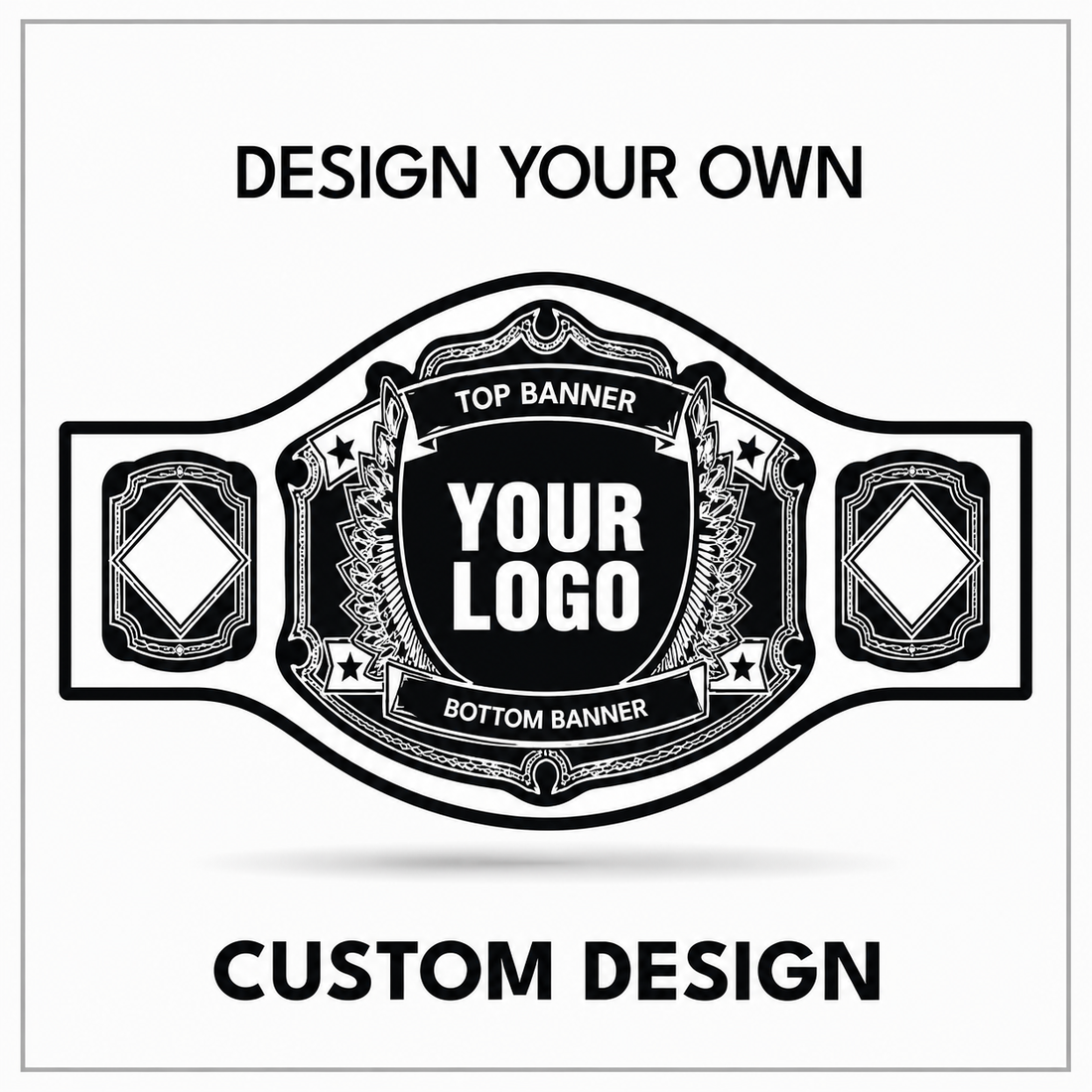 Custom Vintage Championship Belt with Shield Logo Centerplate
