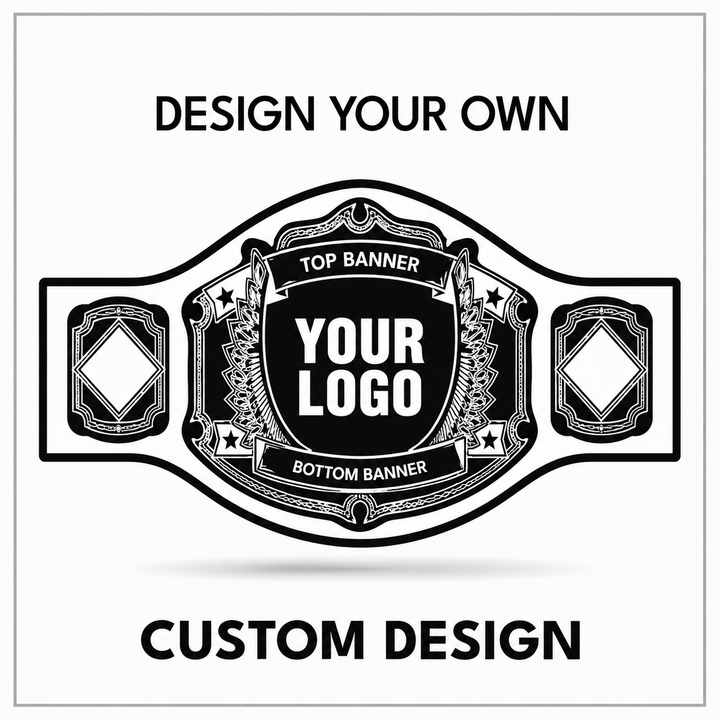 Custom Vintage Championship Belt with Shield Logo Centerplate