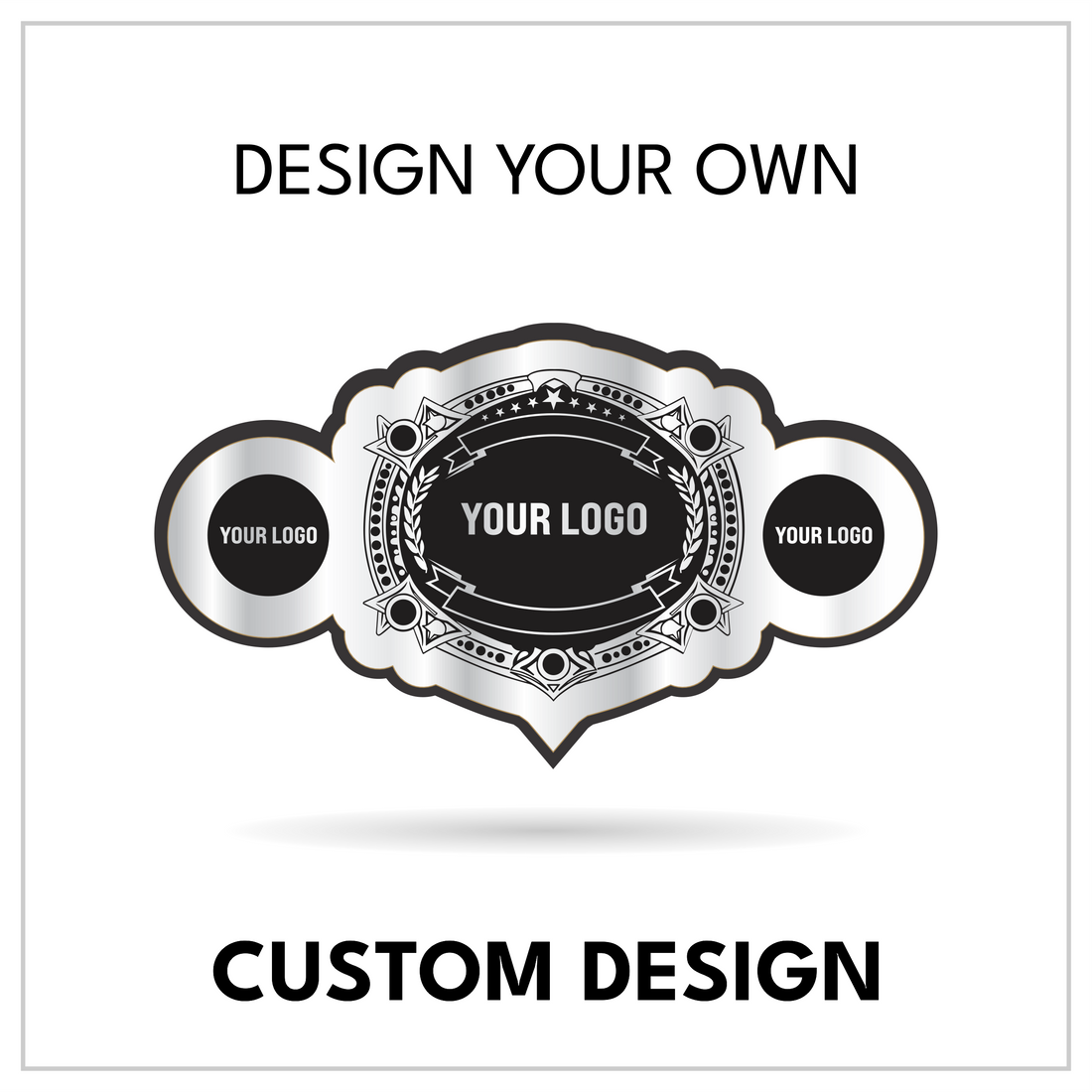 Personalized 3-Plate Wrestling Belt with Oval Centerpiece