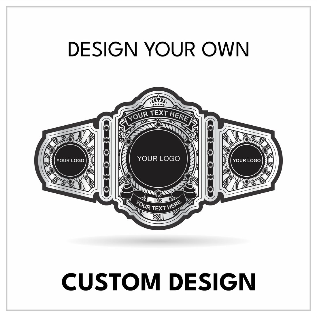 Personalized Royal Wrestling Hardware with Ornate Centerpiece