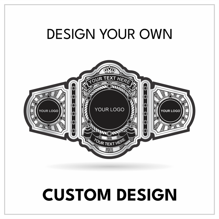 Personalized Royal Wrestling Hardware with Ornate Centerpiece