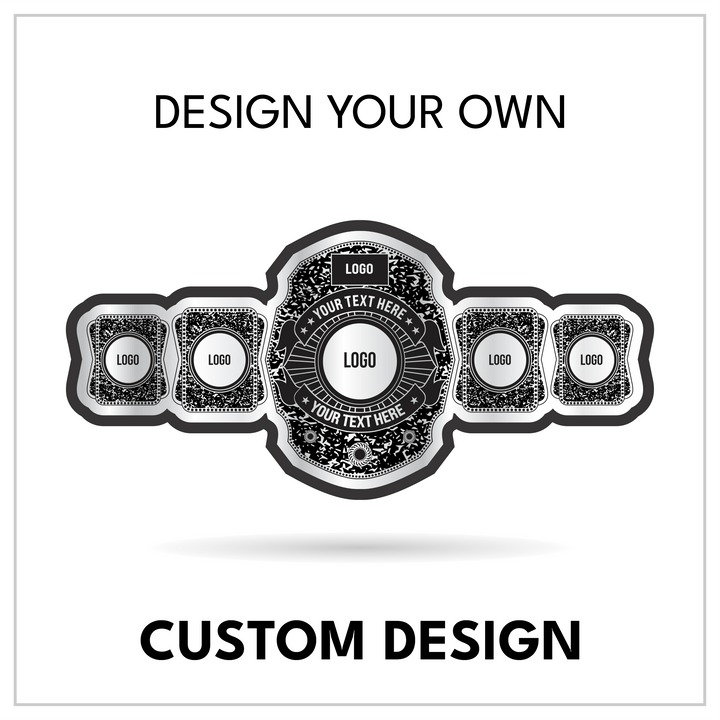 Custom 5-Plate Grunge Championship Belt with Textured Side Badges