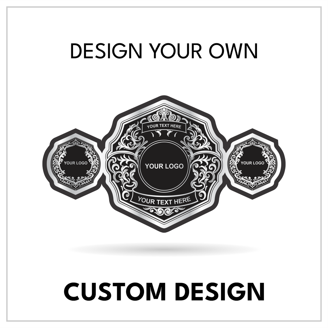 Personalized Luxury Wrestling Belt with Intricate Scrollwork