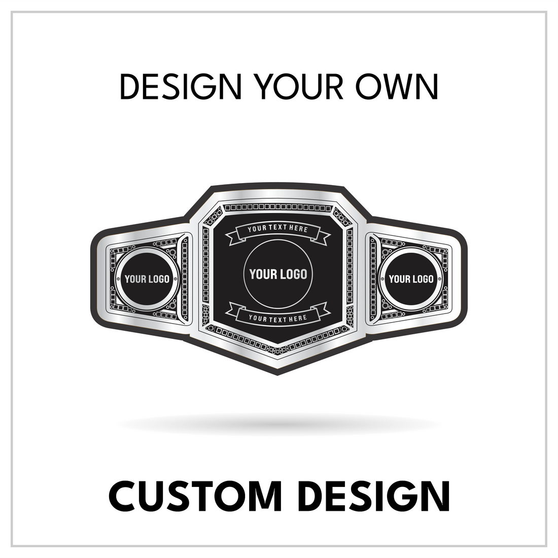 Personalized Shield-Style Wrestling Belt with Side Plate Logos