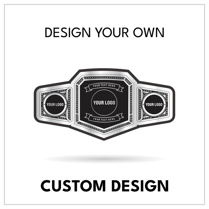 Personalized Shield-Style Wrestling Belt with Side Plate Logos