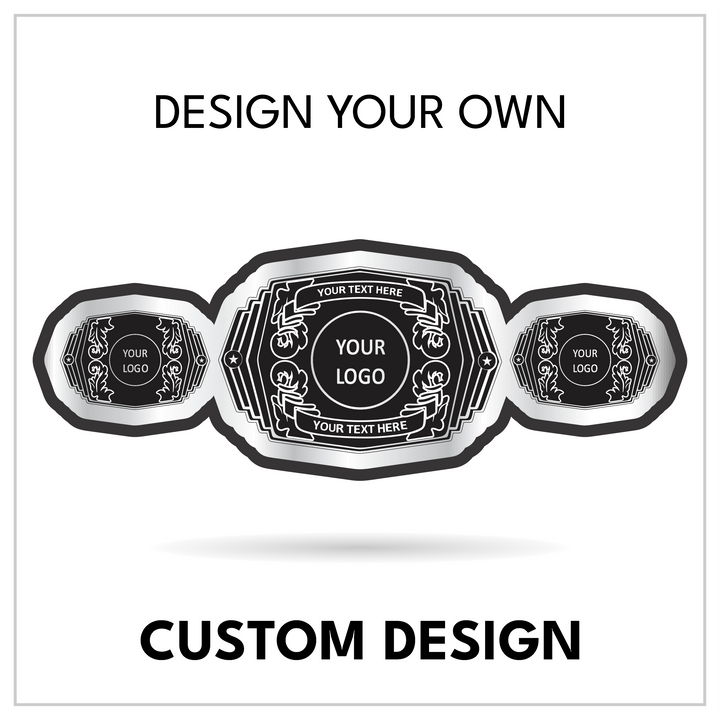 Custom Floral Engraved 3-Plate Championship Belt
