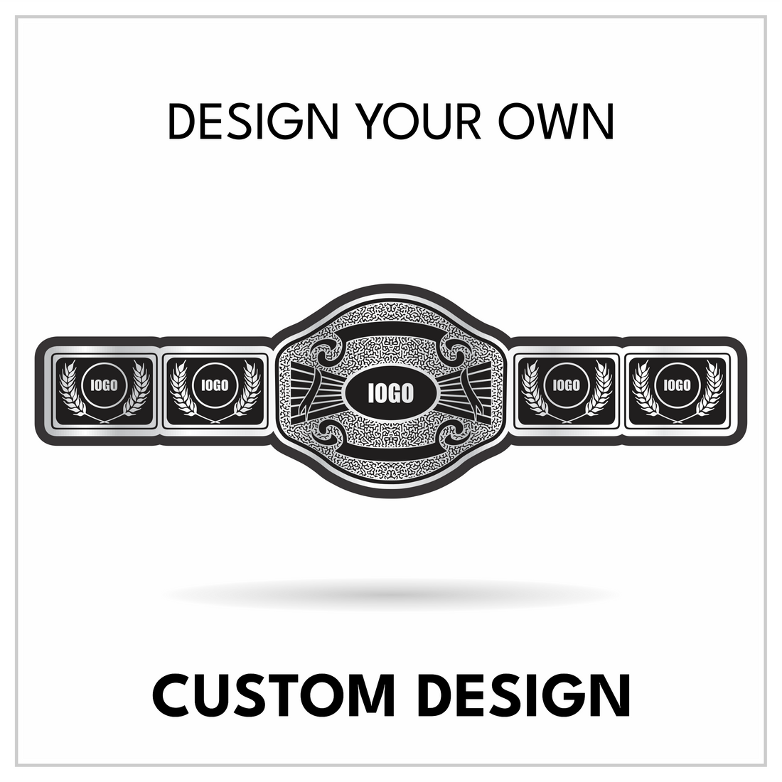 Custom 5-Plate Championship Title with Laurel Wreath Side Plates