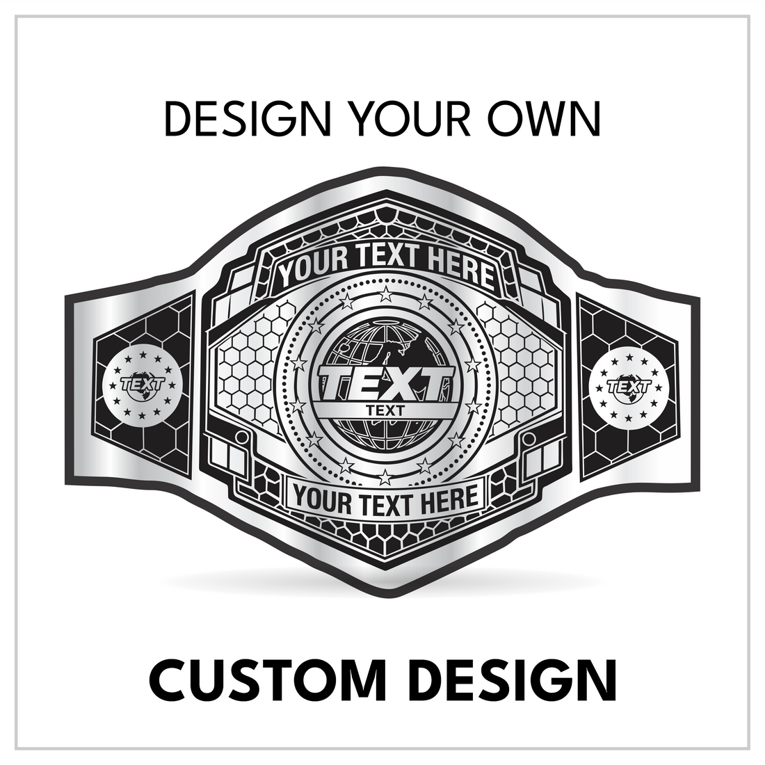 Personalized International Title with Star-Bordered Side Panels