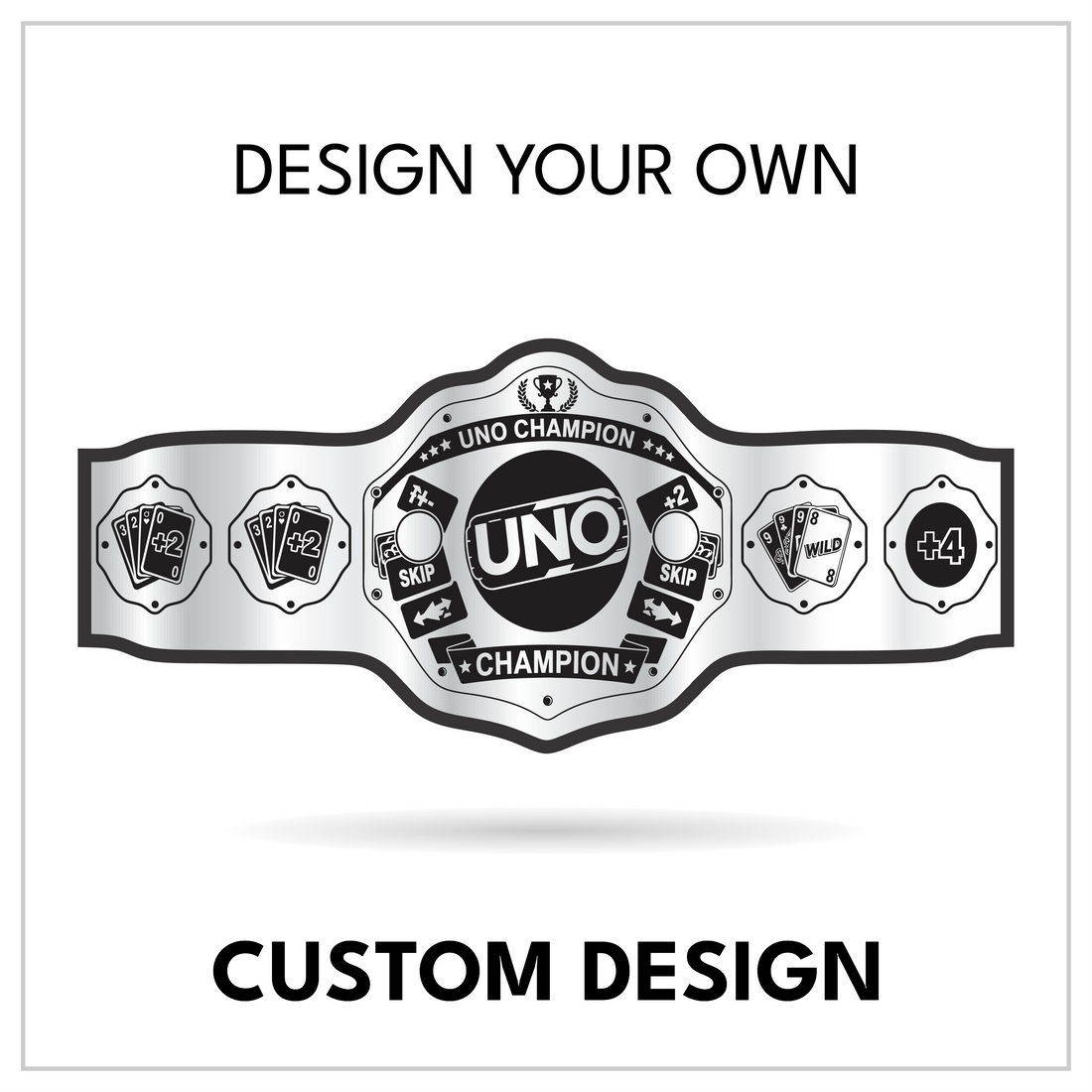 Custom Card Game Championship Belt with Match Centerplate