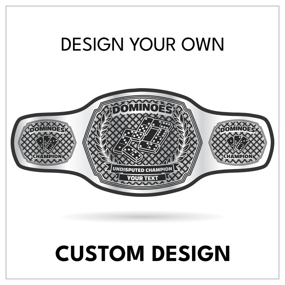 Custom Dominoes Championship Belt with Tile Centerplate