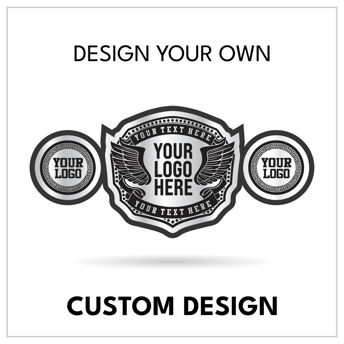 Personalized Aviator-Style Title Belt with Custom Text and Wings