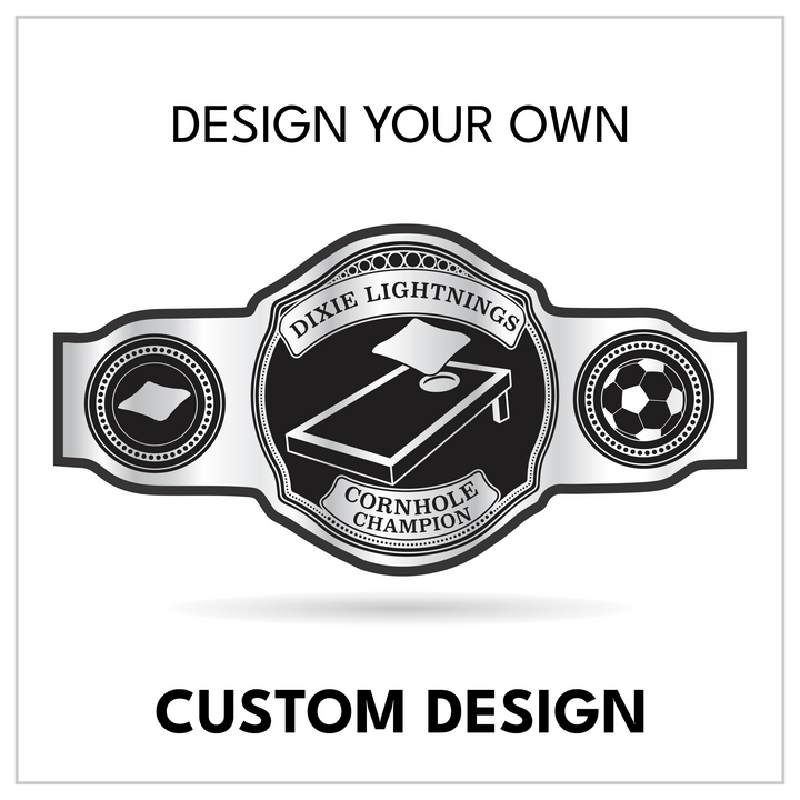 Custom Cornhole Championship Belt with Board Centerplate