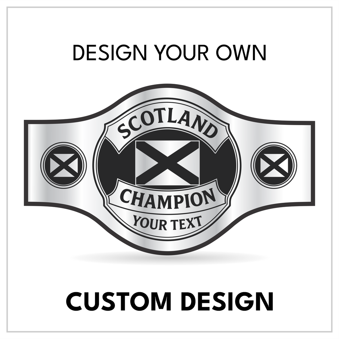 Personalized Scottish Title with Cross-Themed Side Panels