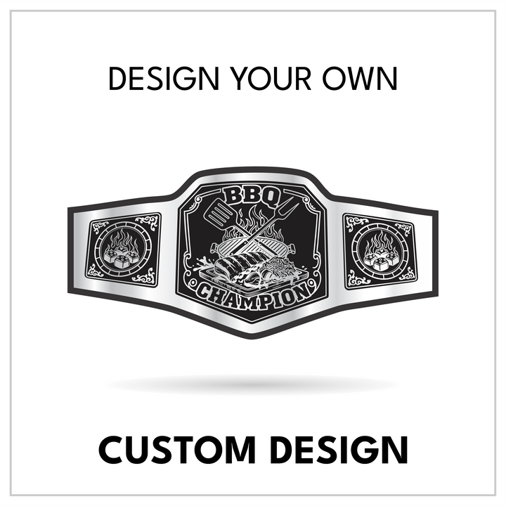 Custom BBQ Champion Belt with Grill and Utensils Centerplate