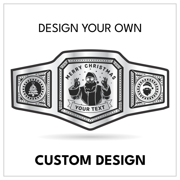 Custom Merry Christmas Championship Belt with Santa Centerplate