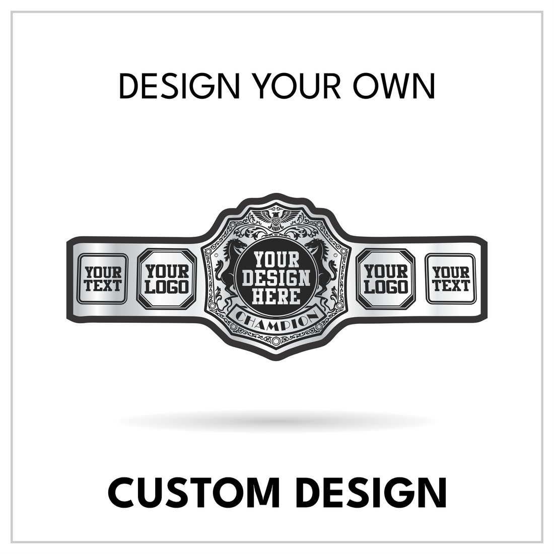 Personalized Heavyweight Title with Text and Logo Side Panels