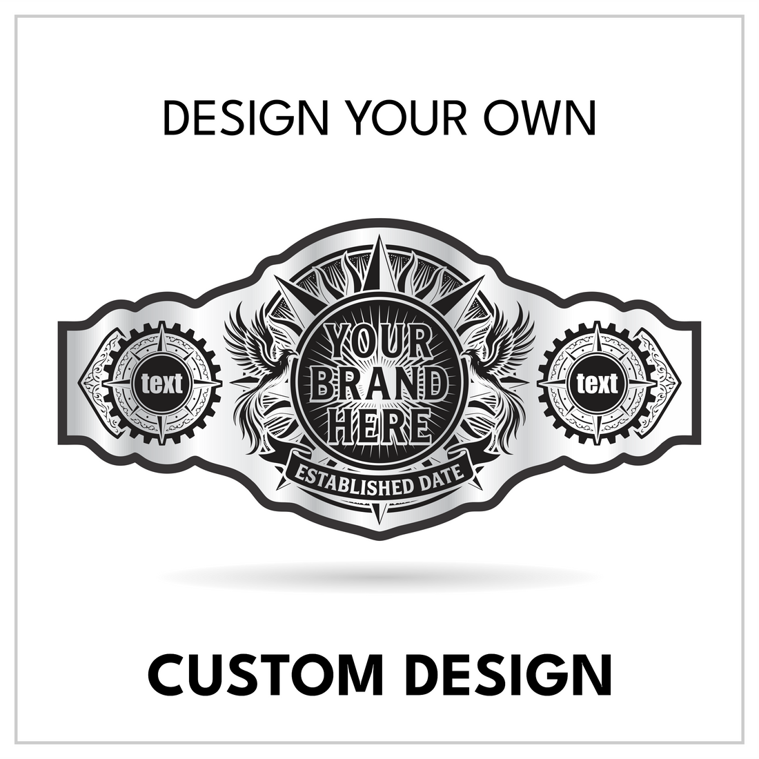 Personalized Established Date Title with Gear Side Panels
