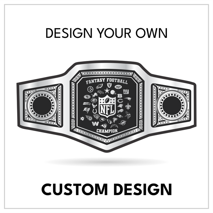 Personalized Gridiron Title with Circular Logo Side Panels