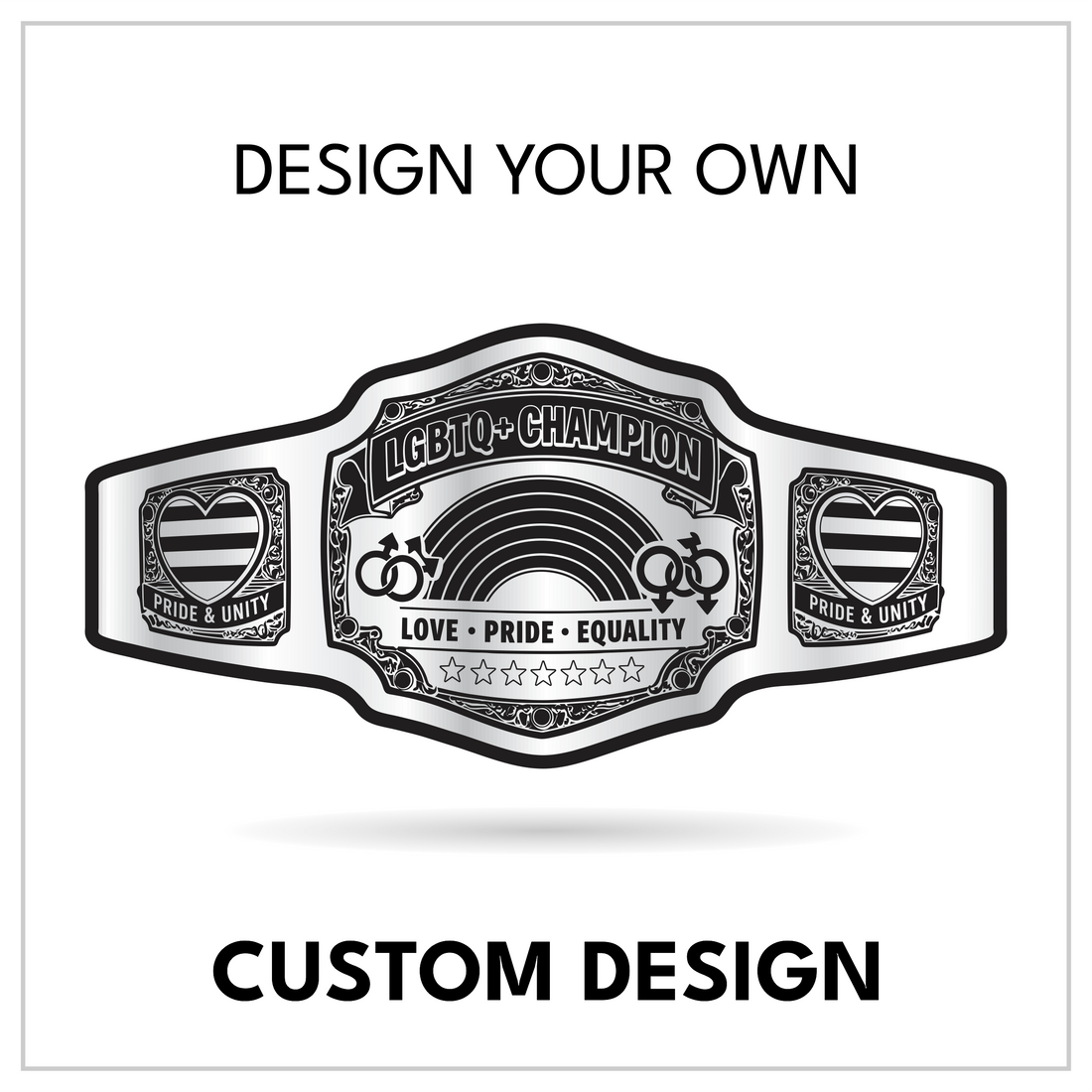 Personalized Pride Title Template with Heart and Unity Side Panels
