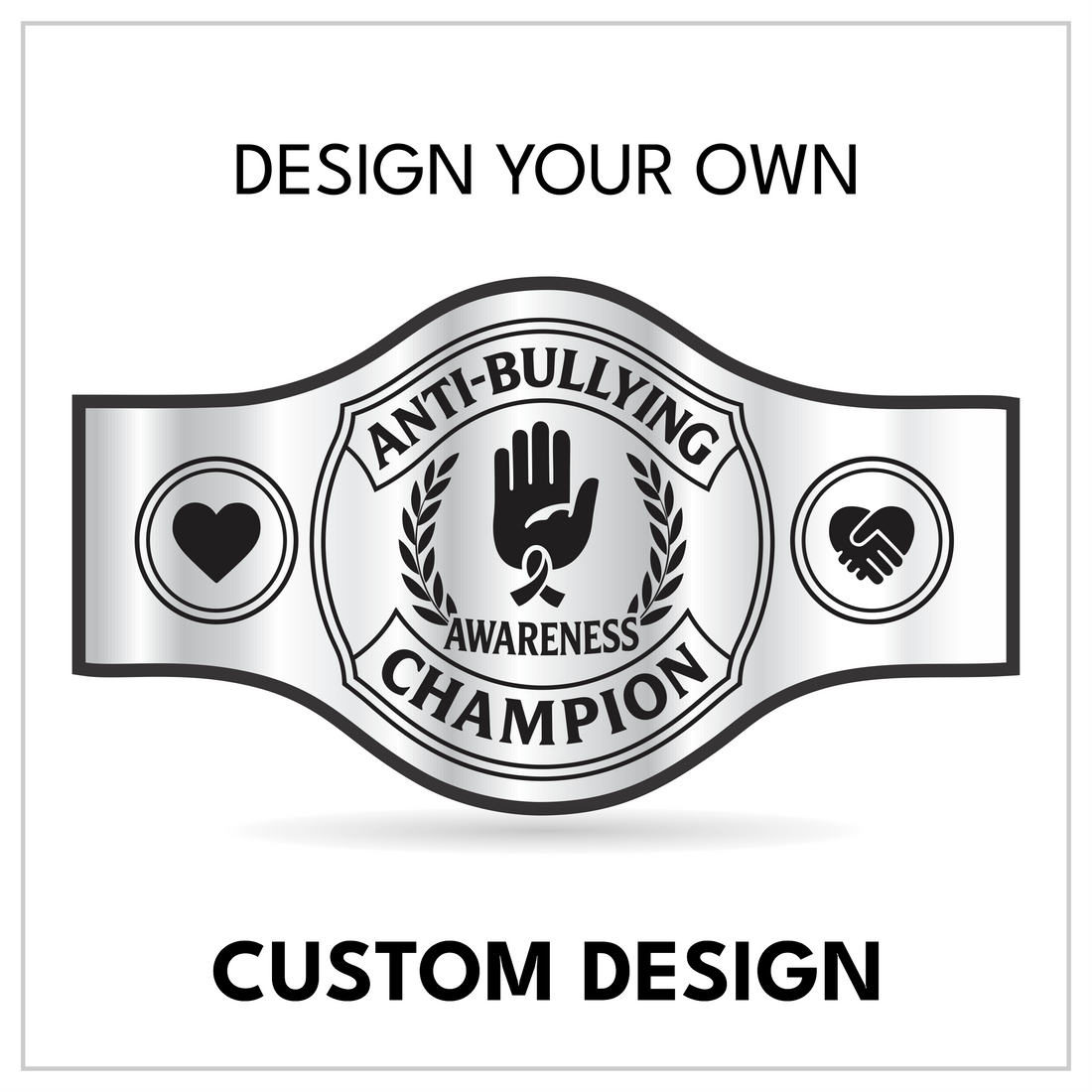 Personalized Advocacy Title with Heart and Handshake Side Panels