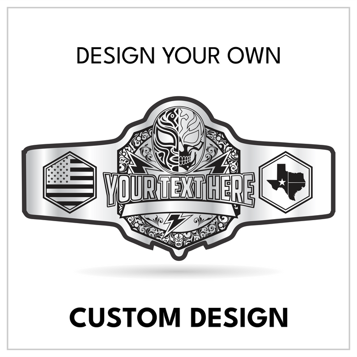 Custom Luchador Championship Belt with Mask Centerplate