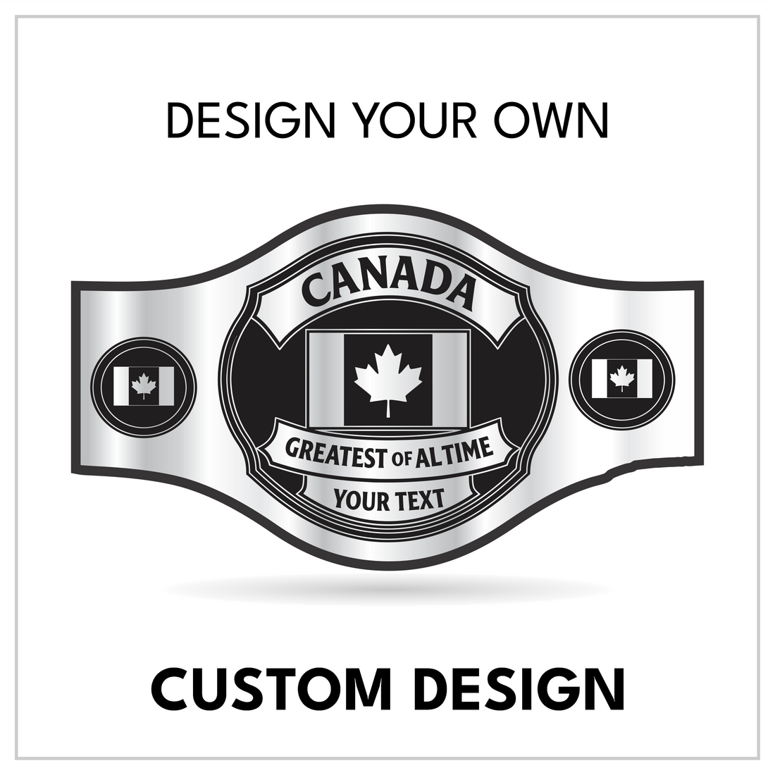 Personalized National Title with Canadian Flag Side Panels