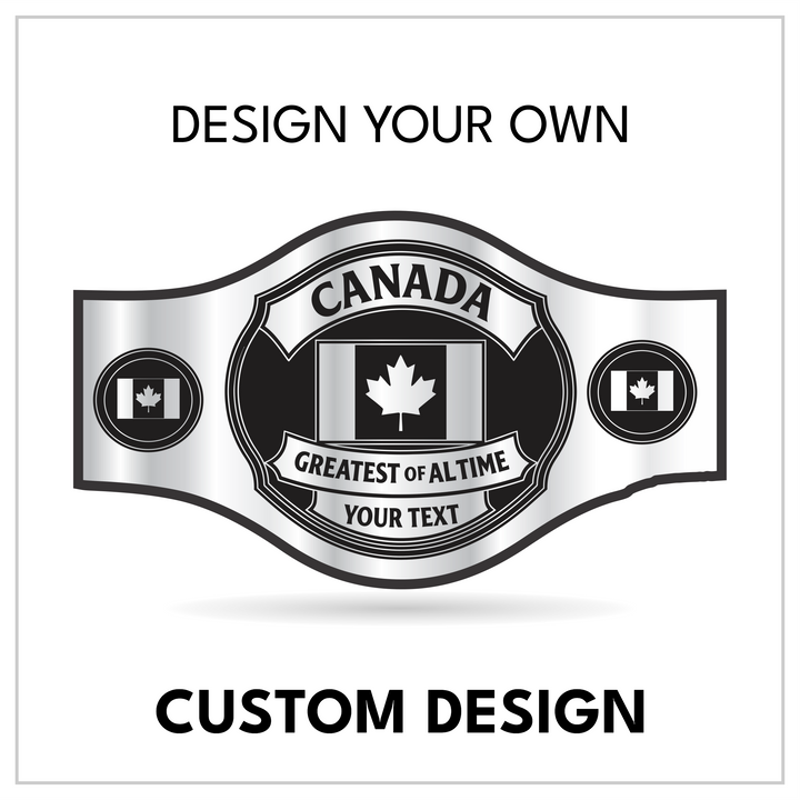 Personalized National Title with Canadian Flag Side Panels