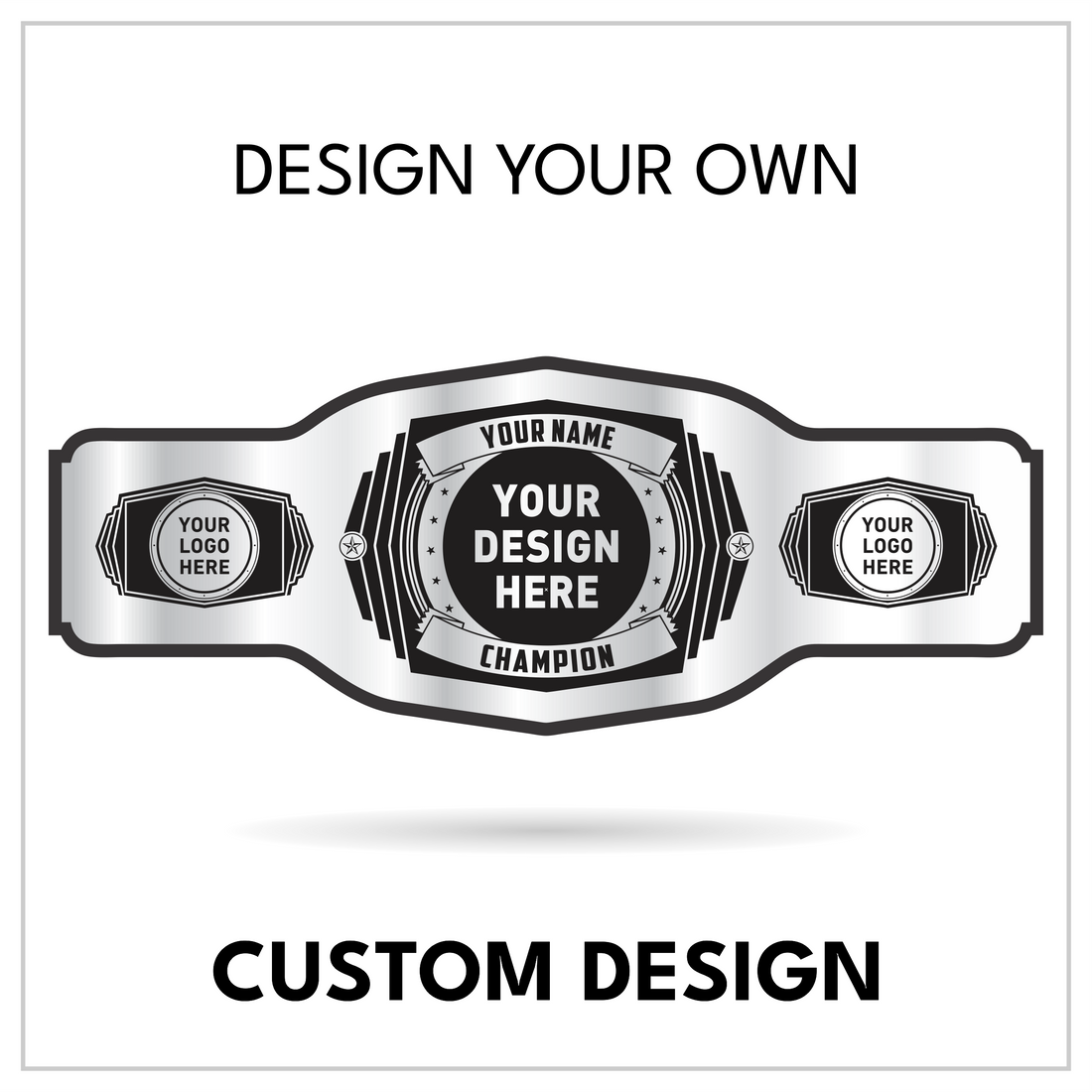 Personalized Fitness Title with Plate-Flanked Side Panels