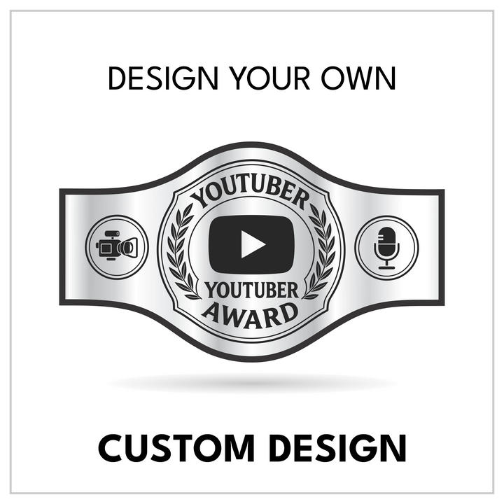 Custom Creator Award Championship Belt with Video Play Centerplate