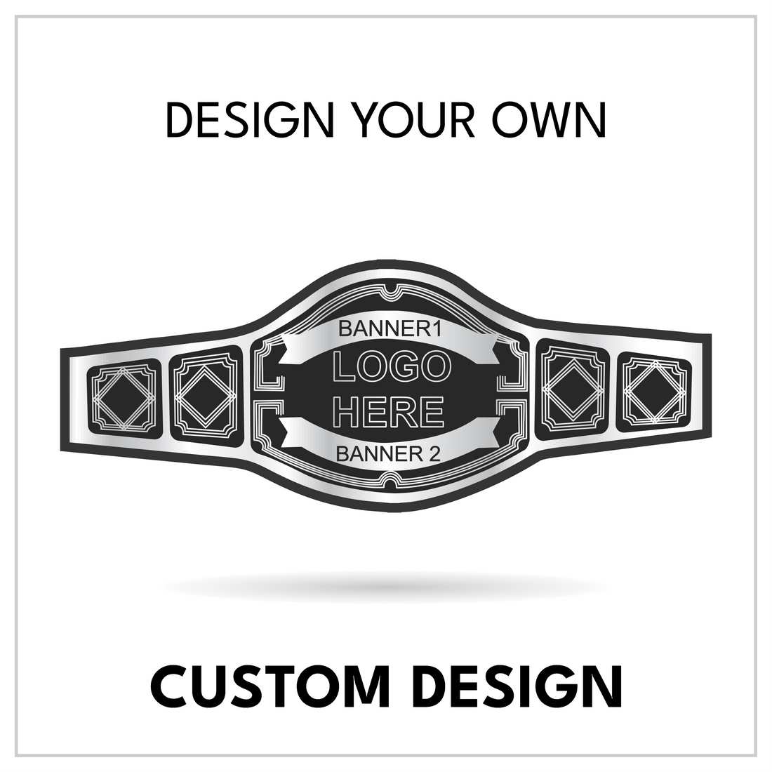 Custom Art Deco Championship Belt with Five Diamond-Accented Plates