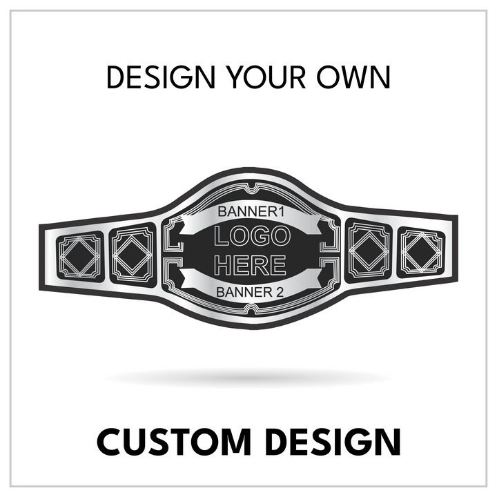 Custom Art Deco Championship Belt with Five Diamond-Accented Plates