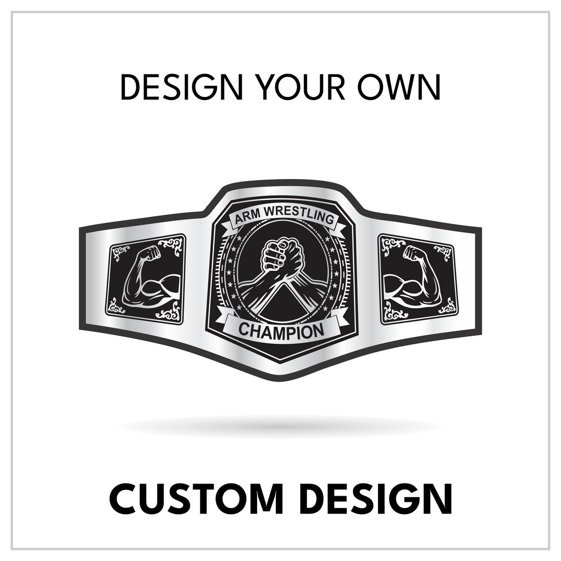 Custom Arm Wrestling Championship Belt with Bicep Side Plates