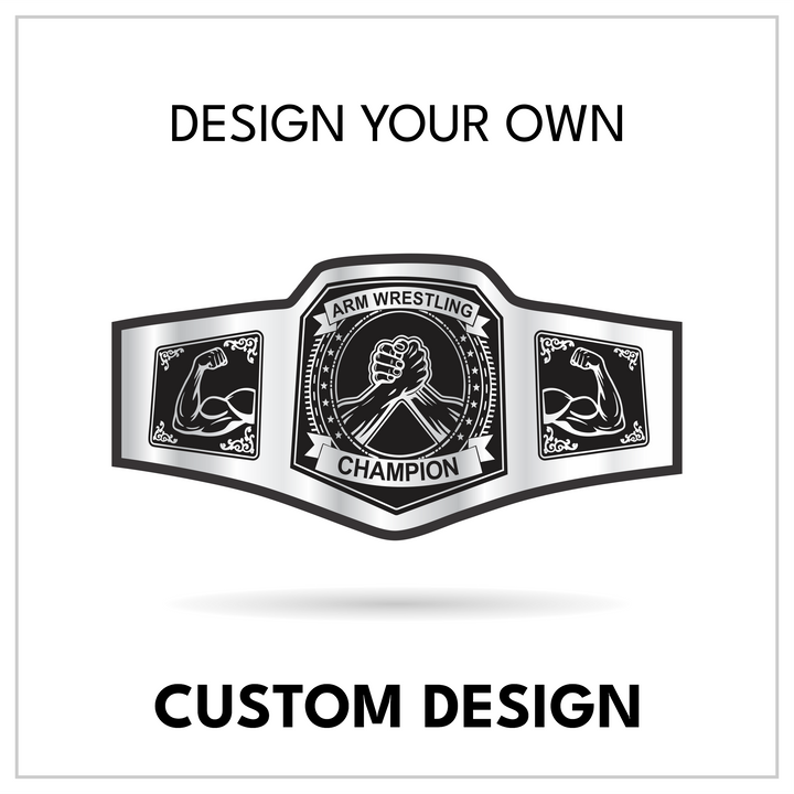 Custom Arm Wrestling Championship Belt with Bicep Side Plates