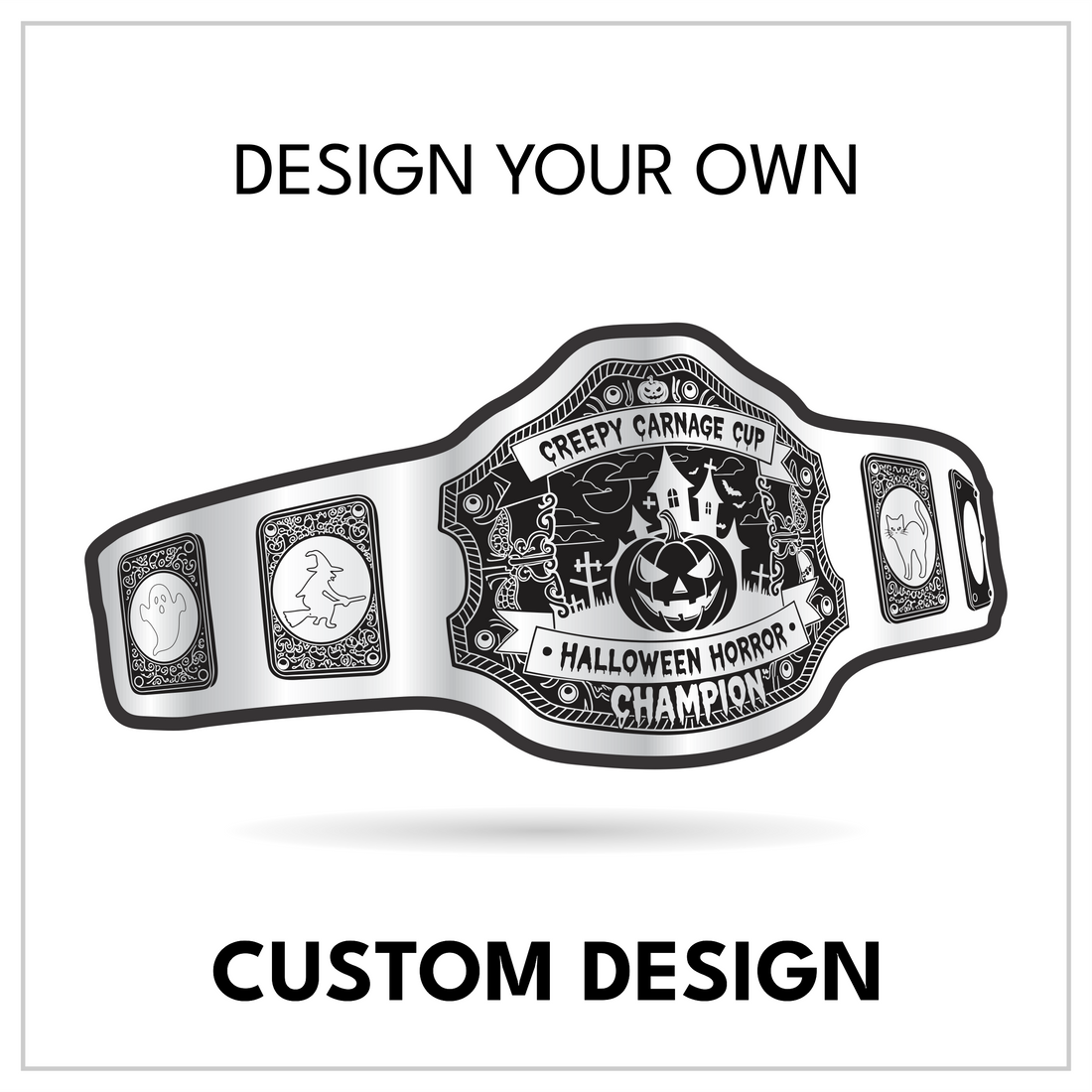 Personalized Creepy Carnage Title with Ghost and Witch Side Panels
