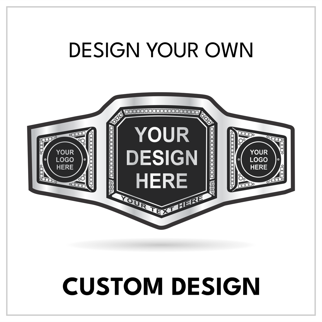 Custom Logo Championship Belt with Shield Centerplate