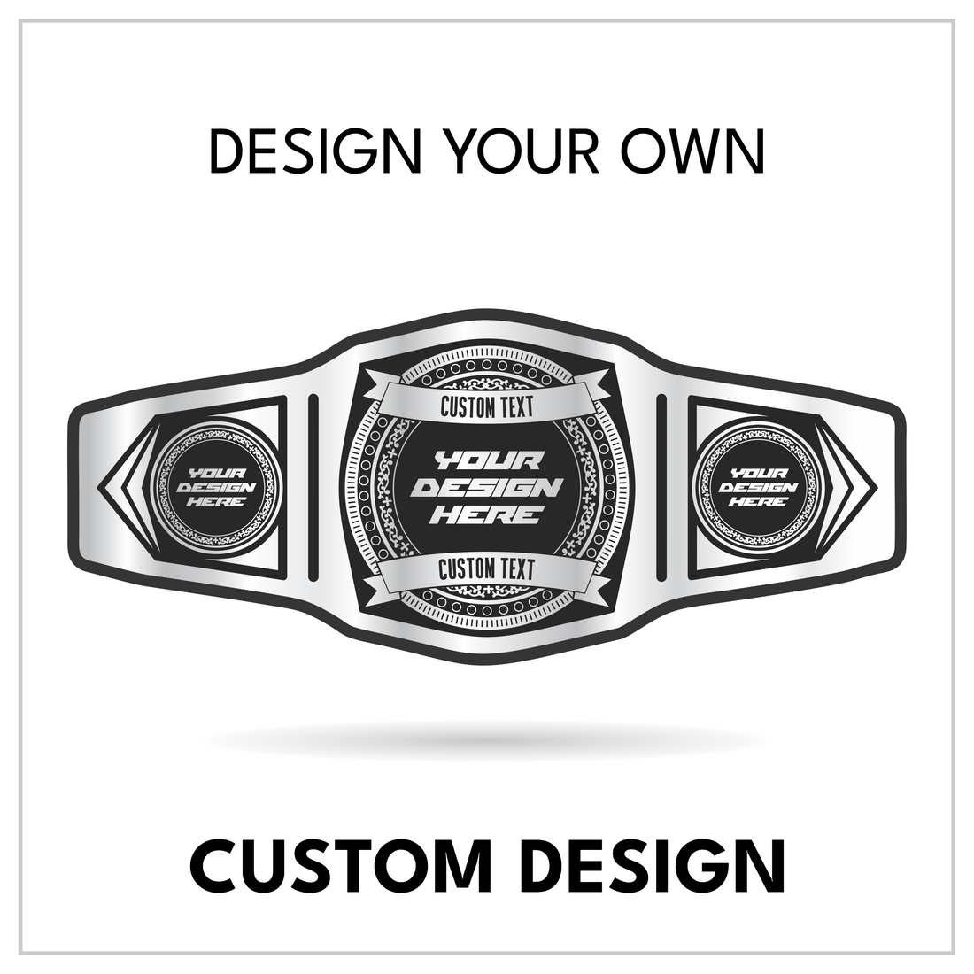Personalized Text Title with Circular Side Panels