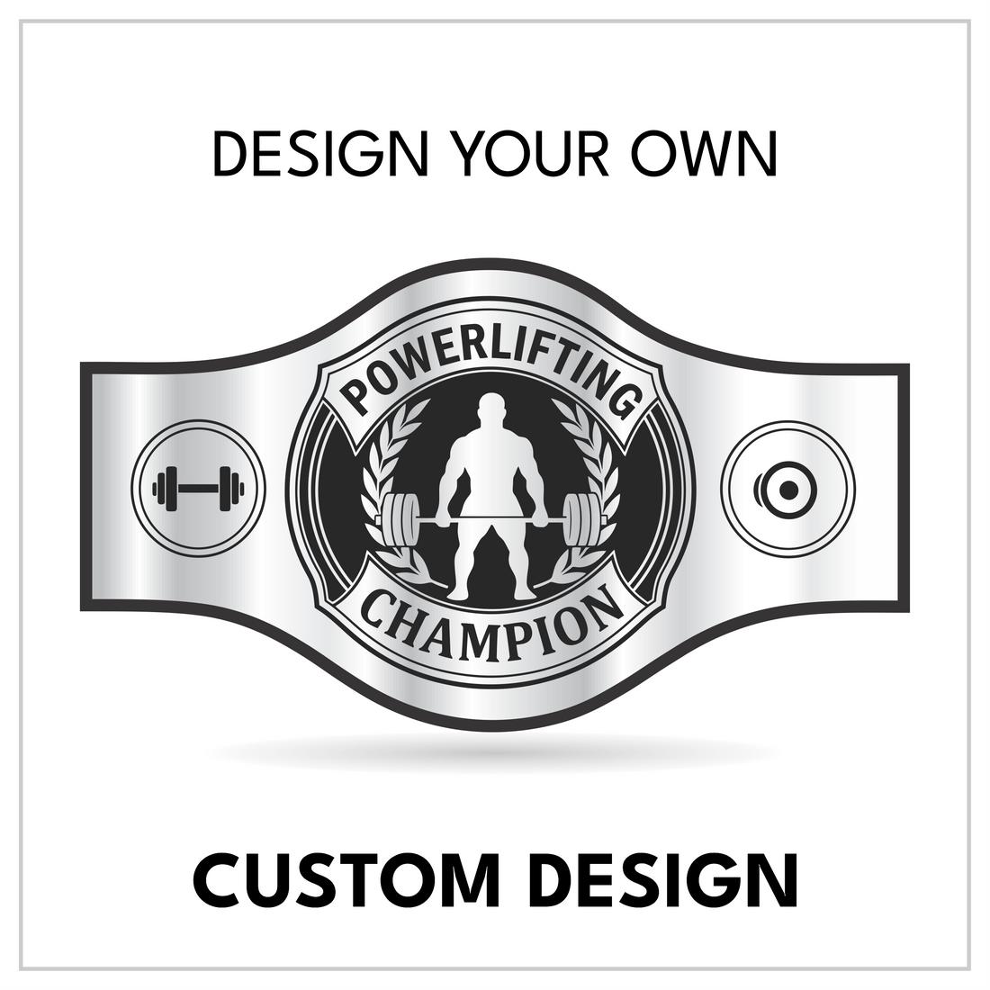 Personalized Strength Title with Barbell and Plate Side Panels