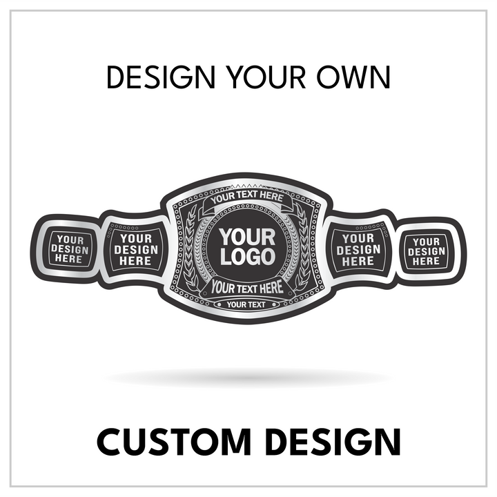 Custom 5-Plate Wreath Championship Belt with Curved Side Panels