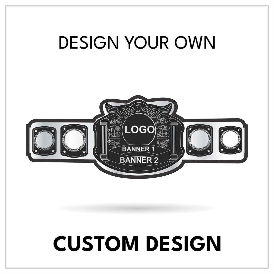 Custom Five-Plate Championship Belt with Winged Eagle Centerplate