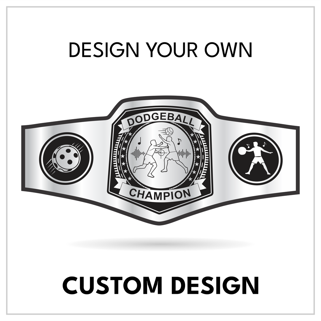 Personalized Sport Title with Ball and Player Side Panels