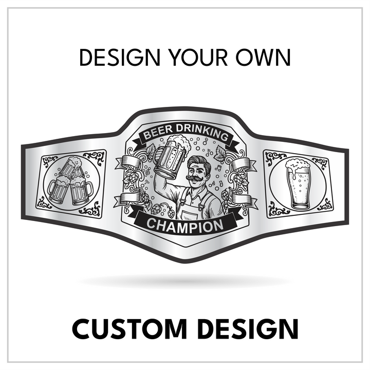 Custom Beer Drinking Championship Belt with Mug Centerplate