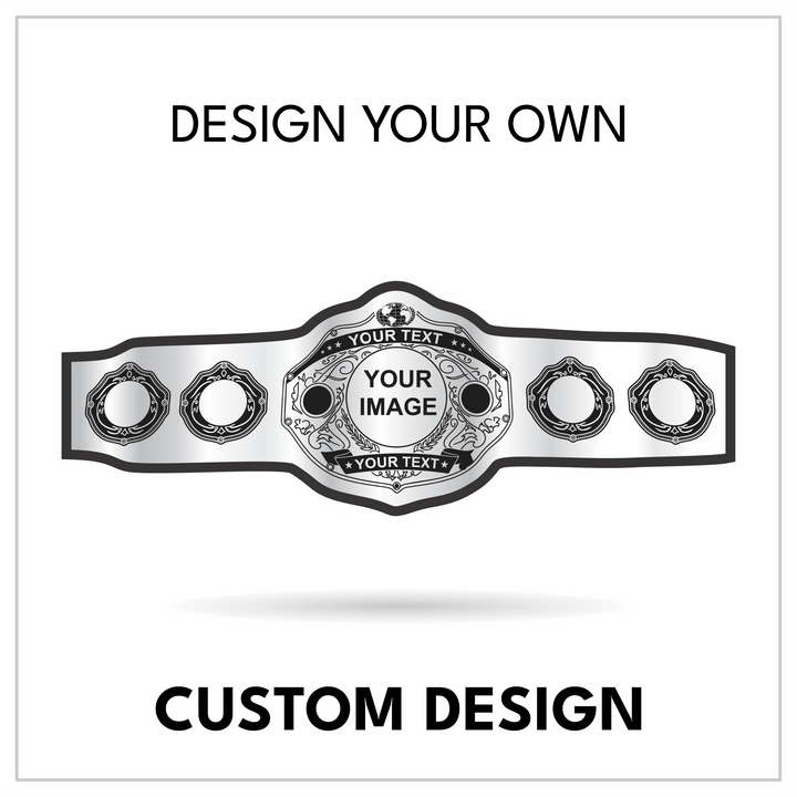 Custom 5-Plate Photo Championship Belt with Octagonal Ornaments