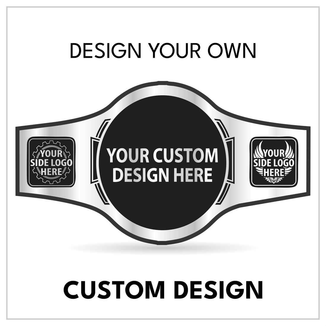 Custom Round Centerplate Championship Belt with Side Logos