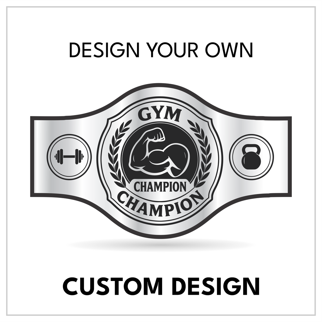 Custom Gym Championship Belt with Flexing Bicep Centerplate