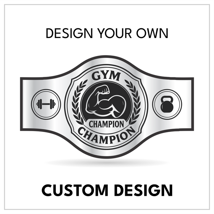 Custom Gym Championship Belt with Flexing Bicep Centerplate