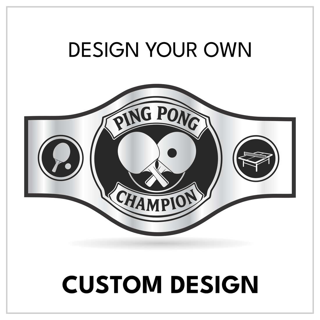 Personalized Table Tennis Title with Paddle and Table Side Panels