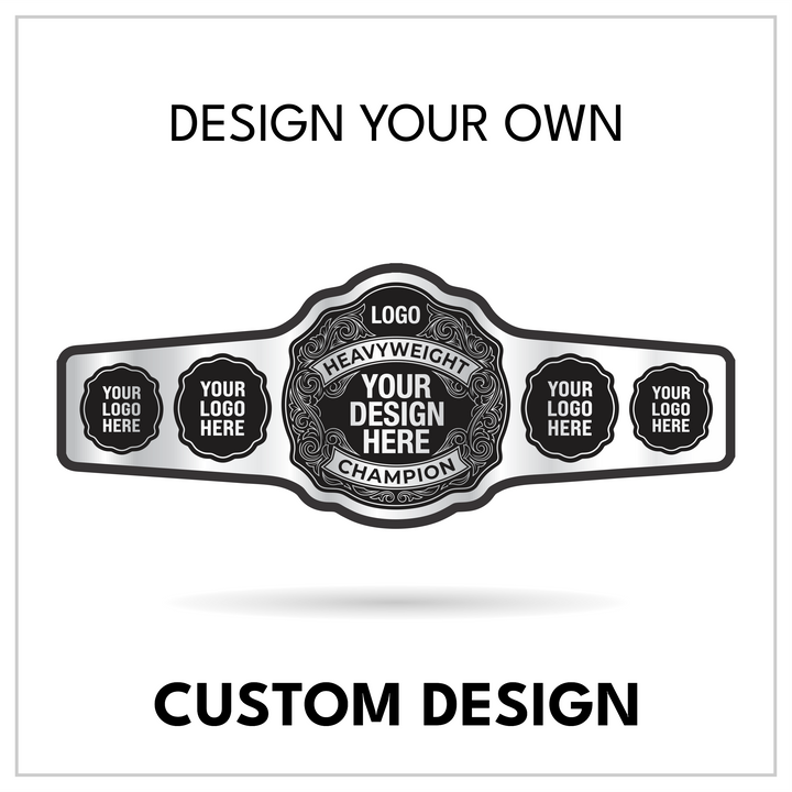 Personalized Pro Wrestling Title with Quad Side Logo Plates